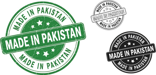 Fototapete - Made in pakistan stamp vector illustration pakistan product label quality control pakistan export