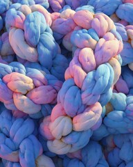 Poster - Intricate braided structures in pastel shades.
