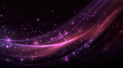 Poster - Abstract design with glowing purple and pink lines and particles.