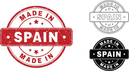 Fototapete - Made in spain stamp vector illustration for product label and quality assurance design element