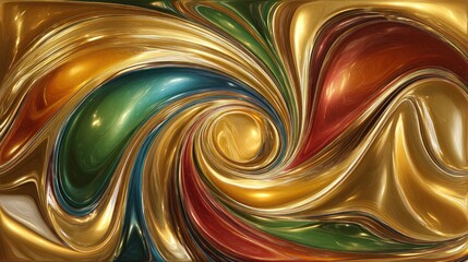 Fototapete - A swirling abstract design of flowing colors.