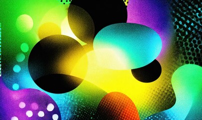 Poster - Vibrant abstract shapes in a mix of bright colors.