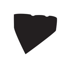 Fototapete - Silhouette of a stylized, triangular piece of food, possibly a slice of pie or cake.