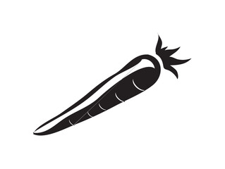 Fototapete - Silhouette of a stylized carrot, showing its elongated shape and detailed top.