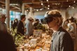 © Odin AI - Young man experiences virtual reality at a tech showcase in an urban setting during the afternoon