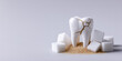 © Vilma - A tooth surrounded by sugar cubes, showing tooth decay, symbolizing oral health challenges.