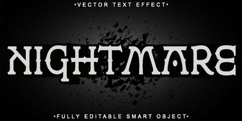 Poster -  Dark Creepy Nightmare Fear Horror Dream Shadow Style Design Vector Fully Editable Smart Object Text Effect