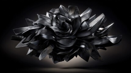 Abstract Dark Geometric 3d Object