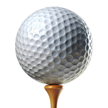 golf ball on a tee isolated on transparent background