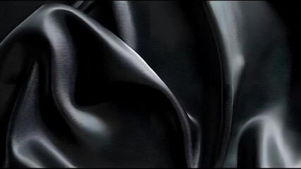 Poster - Abstract Black Silk Fabric Background Texture
