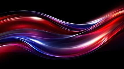 Poster - Abstract Red and Blue Wave Digital Art