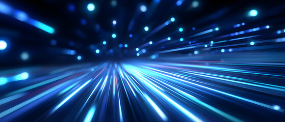 Wall Mural - abstract tech blue glowing speed background 3d rendering illustration