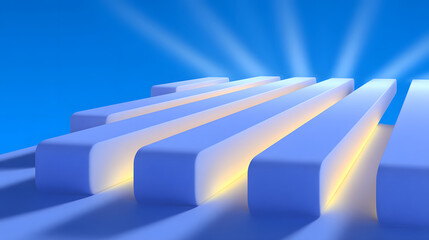 Poster - Abstract neon glowing geometric lines 3D rendering business background