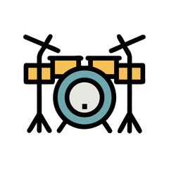 Poster - drum outline vector illustration.