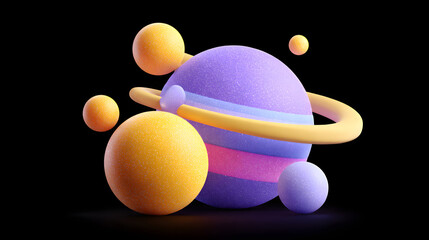 Wall Mural - Planet universe vortex planet starry sky future technology concept illustration background