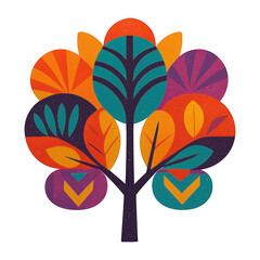Poster - PNG Colorful abstract geometric tree
