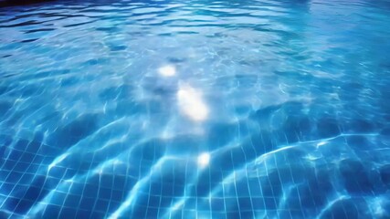 Poster - A sunbeam shines through the surface of a swimming pool, creating a bright spot amidst the calm water