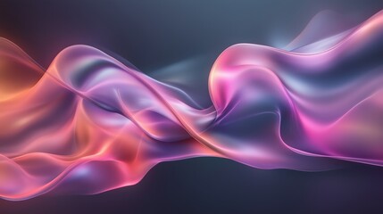 Fototapete - An abstract digital artwork, flowing energy waves with a blurry silky, translucent texture.