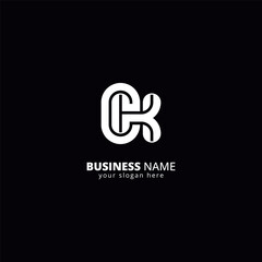 Poster - Abstract Letter CK KC Logo, Bold Style Monogram Design.