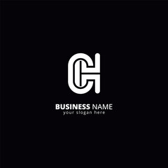 Poster - Abstract Letter CH HC Logo, Bold Style Monogram Design.