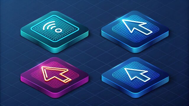 Tech Interface Icons: A collection of isometric interface icons. Each icon is presented with a clean design, perfect for a wide range of tech and software projects.