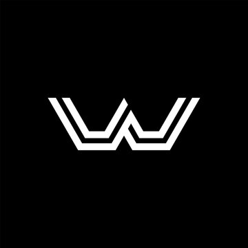 initials letter W   creative logo design