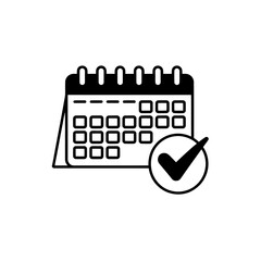 Poster - Calendar with a checkmark symbol indicating a completed task or appointment