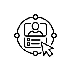 Poster - User profile selection and interaction icon with a cursor and network connections