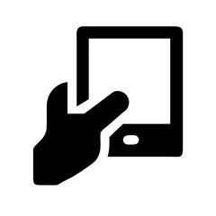 Poster - Hand holding tablet presents a modern technology interface with blank screen. This hand holding tablet is perfect for showcasing digital content, or presenting data.