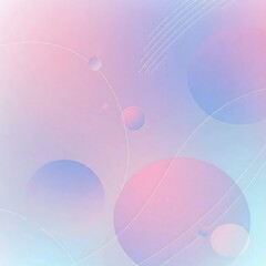 Poster - Soft pastel gradient background with circles creates a calming and visually appealing abstract art piece perfect for design