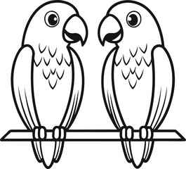 Fototapete - Collection of ten clean black outline vector illustrations isolated on transparent background