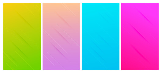 Poster - Set of abstract gradient backgrounds with lines