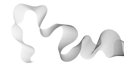 Poster - Abstract backdrop with grey wave gradient lines