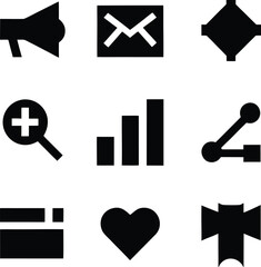 Fototapete - Modern vector icon set for digital design isolated on transparent background