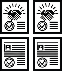 Poster - Set of four stylized handshake icons isolated on transparent background