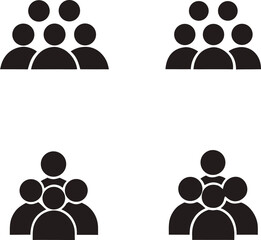 Fototapete - Collection of black silhouette icons representing various concepts isolated on transparent background