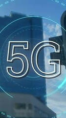 Poster - 5G written in the middle of a futuristic circles 4k