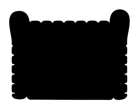 Ancient Scroll or Paper Document Silhouette with Scroll Handles and Detailed Texture