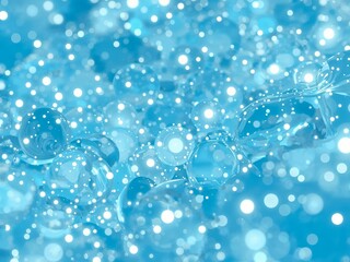 Leinwandbilder - Circles and Dots Dance Smoothly on Cyan Background