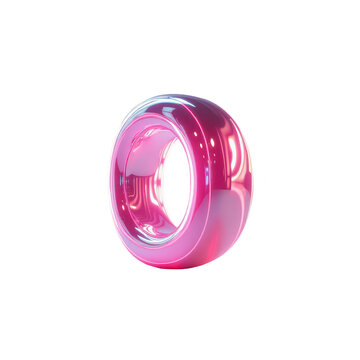 Vibrant pink ring-shaped design against a black background.
