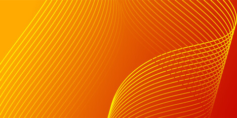 Poster - Soft gradient red, orange and yellow background with shining lines waves. Minimalist background for banner, poster, cover, brochure, flyer, website