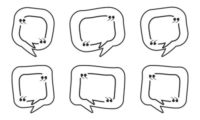 Poster - Collection of minimalist web icons featuring speech bubbles, quotation marks, and dialogue boxes for digital communication