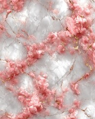 Poster - An exquisite, abstract display of marble with a blend of pink and gold accents, showcasing texture and depth