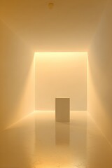Poster - Minimalist art gallery space with a spotlight, evoking a sense of modern and contemporary aesthetic