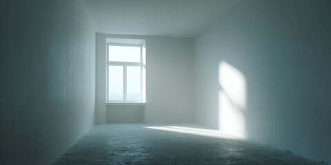 Poster - A Bright, Empty Room Illuminated by Daylight
