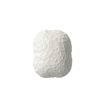 A textured, white, abstract form.