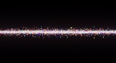 Poster - Colorful Pixel Stream - Abstract of a vibrant, multicolored pixel stream, symbolizing energy, movement, technology, innovation, and art