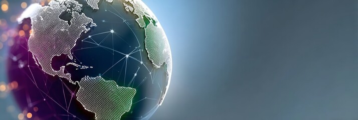 Poster - A Stunning Illustrated Globe Highlighting Global Networking, Innovation, and Connectivity