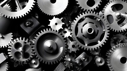 Poster - A high contrast mechanical composition for stock photo, creative design use, high quality
