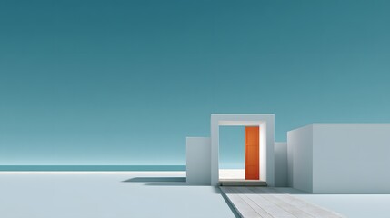 Poster - A flat minimalist scene for stock photo, creative design use, high quality